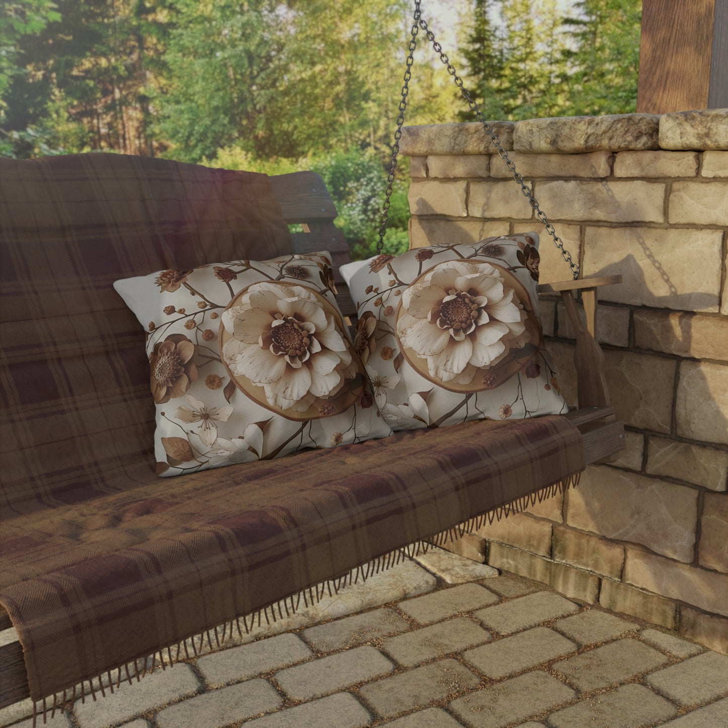 Vintage Floral Outdoor Pillow