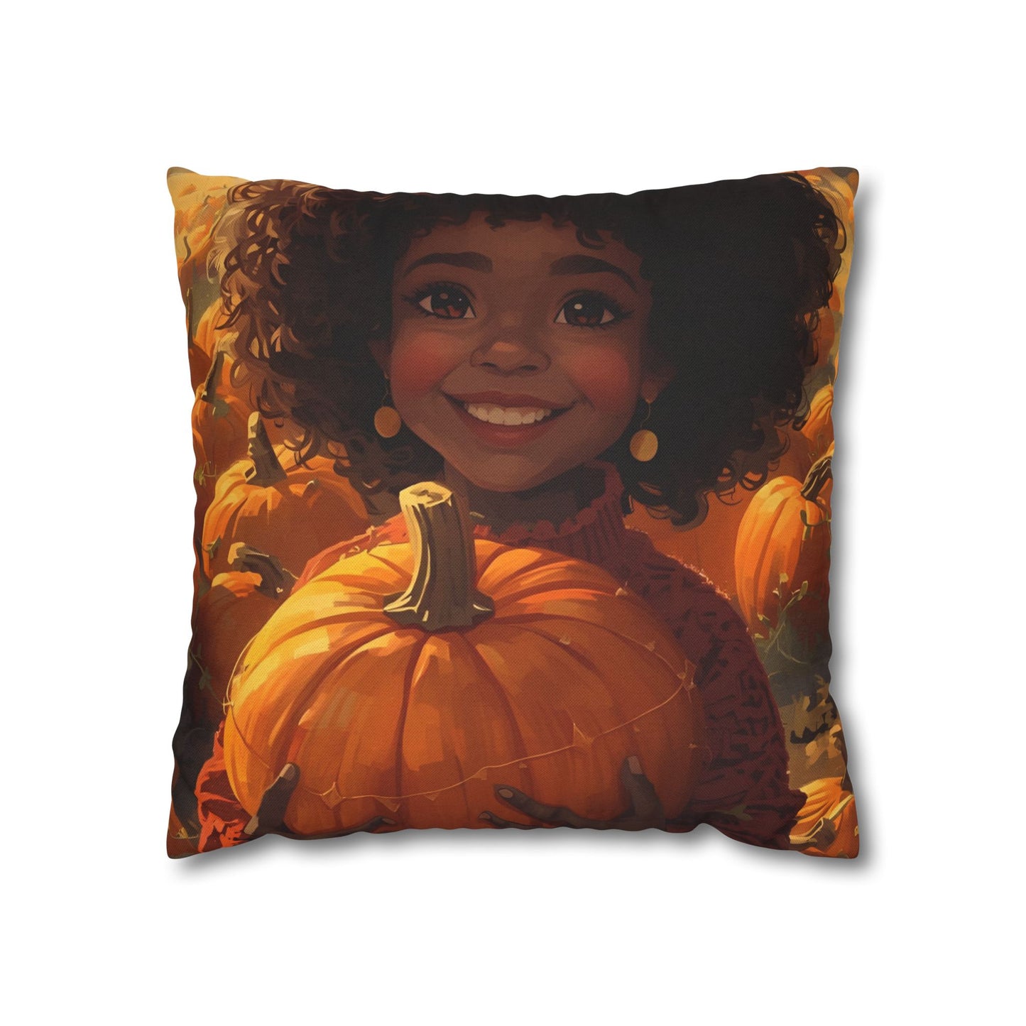 Autumn Afro Girl Harvest Pillowcase