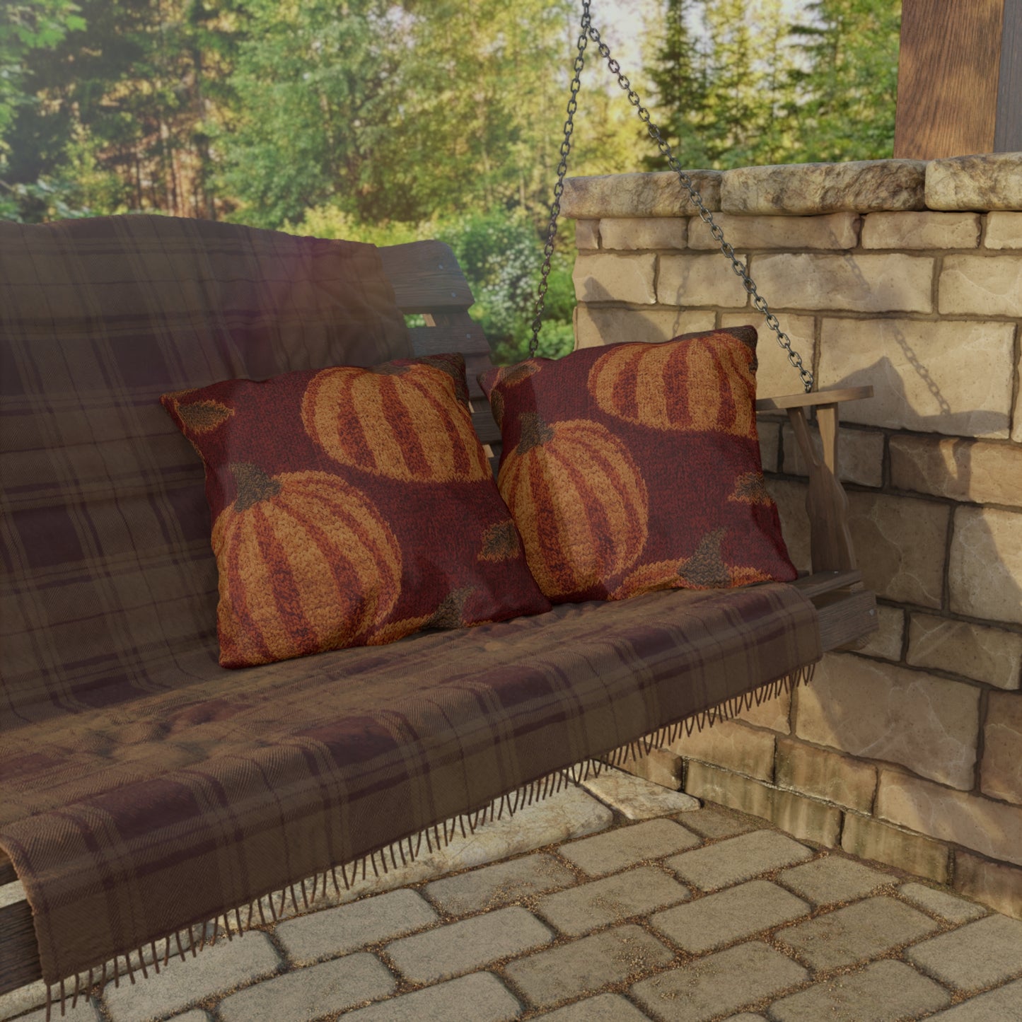 Autumn Pumpkin Outdoor Pillow