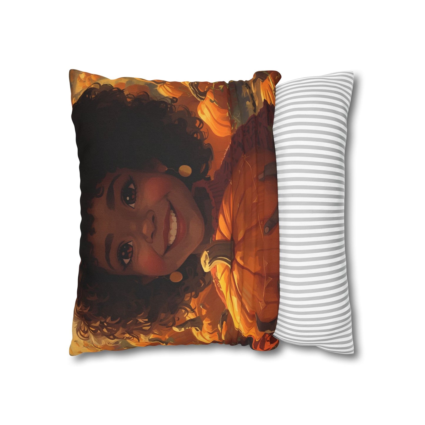 Autumn Afro Girl Harvest Pillowcase