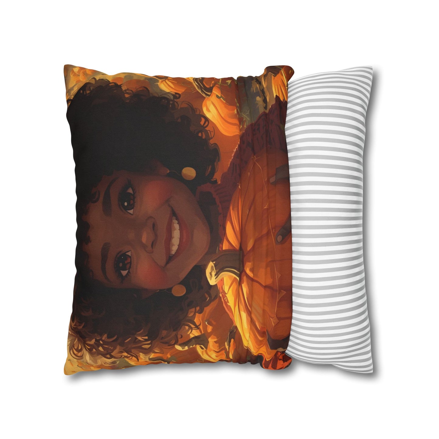 Autumn Afro Girl Harvest Pillowcase