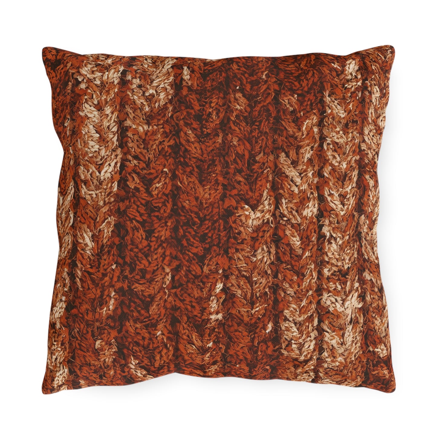 Autumn Knit Pattern Outdoor Pillows