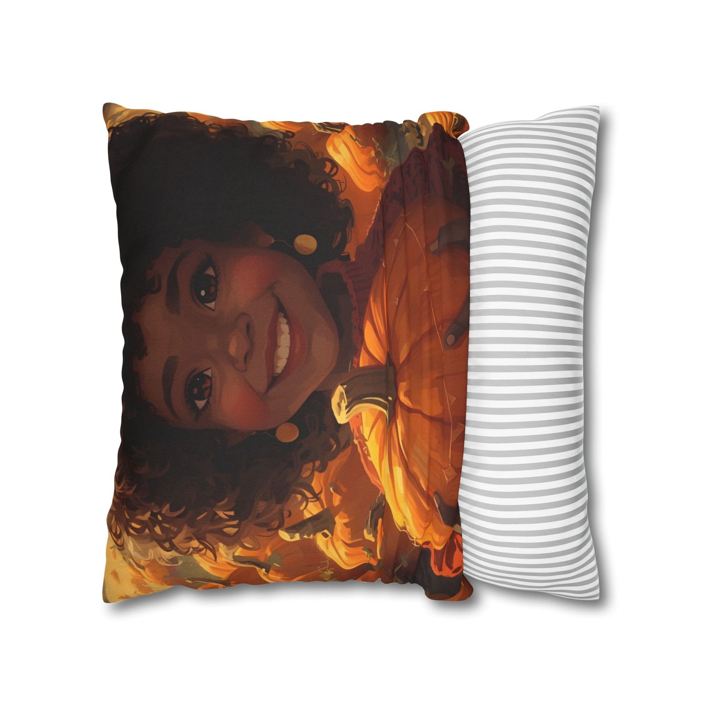 Autumn Afro Girl Harvest Pillowcase