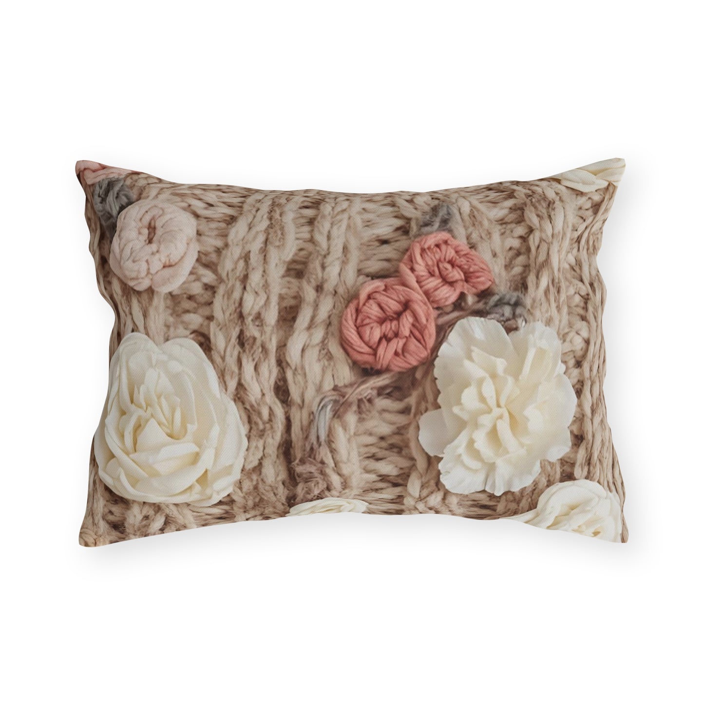 Cottage Rose Knit Outdoor Pillows