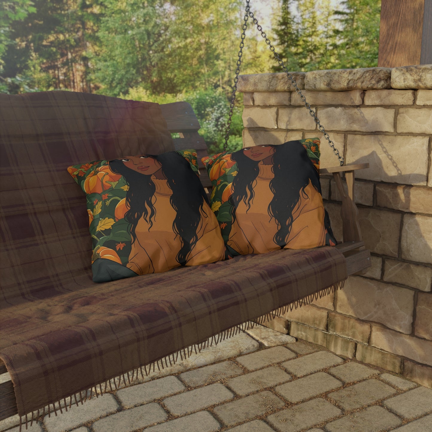 Autumn Charm Lumbar Outdoor Pillows
