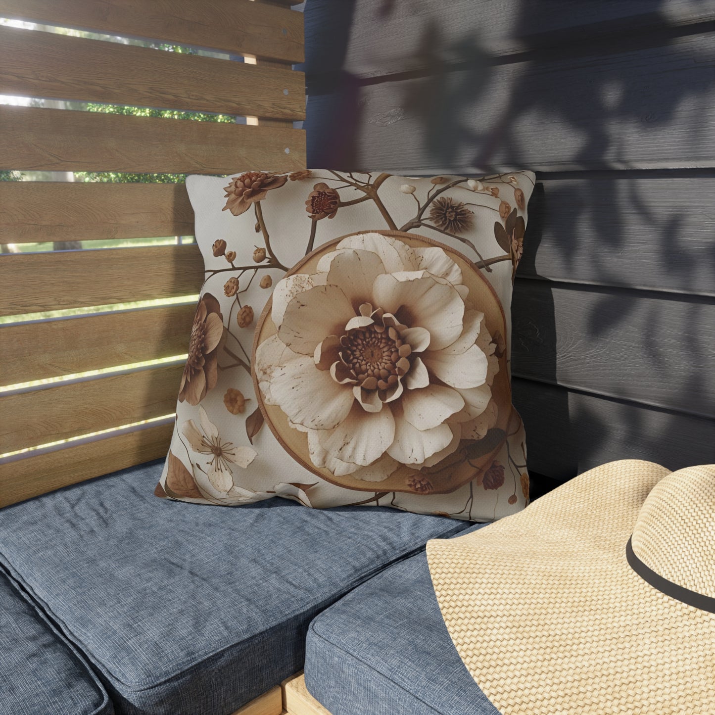 Vintage Floral Outdoor Pillow