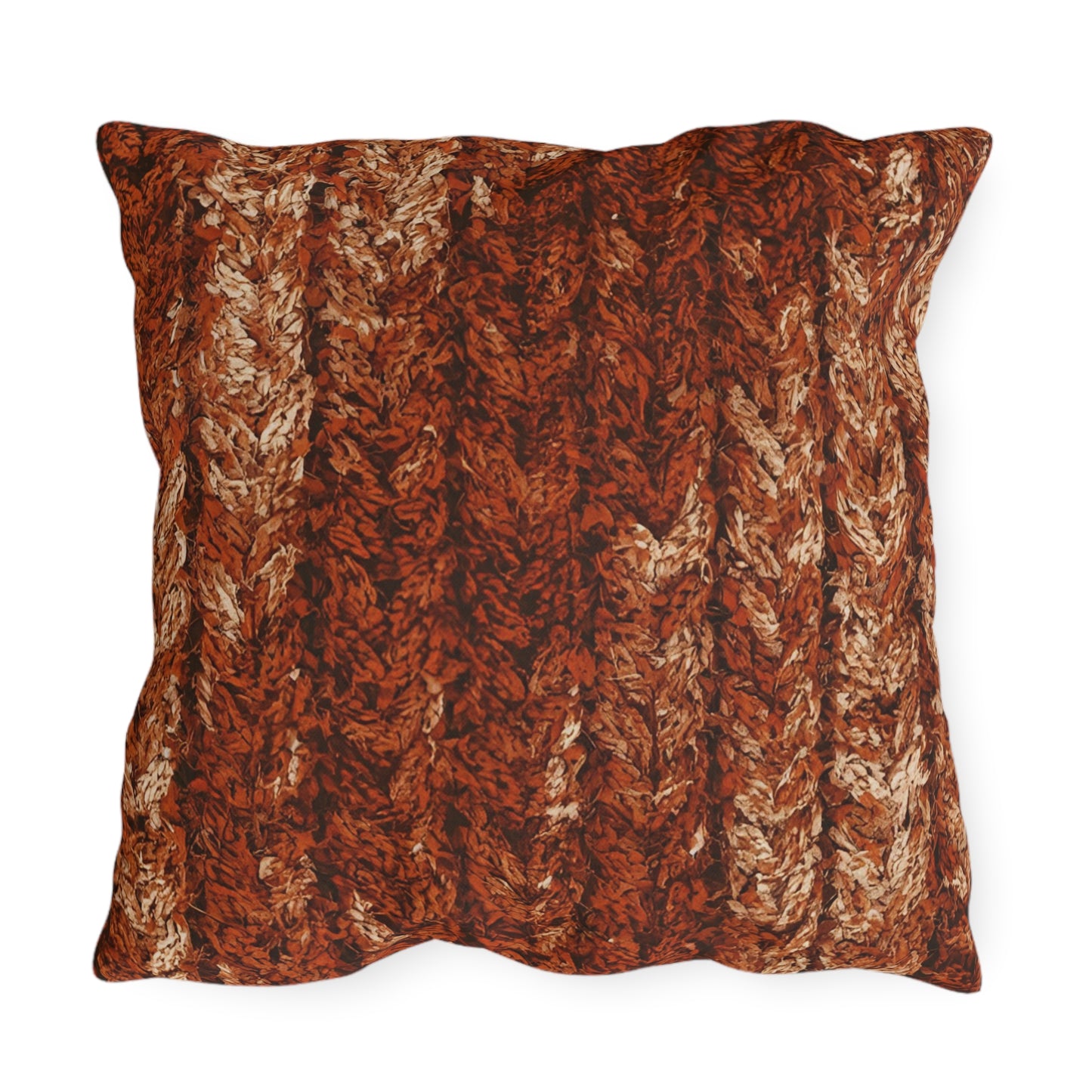 Autumn Knit Pattern Outdoor Pillows