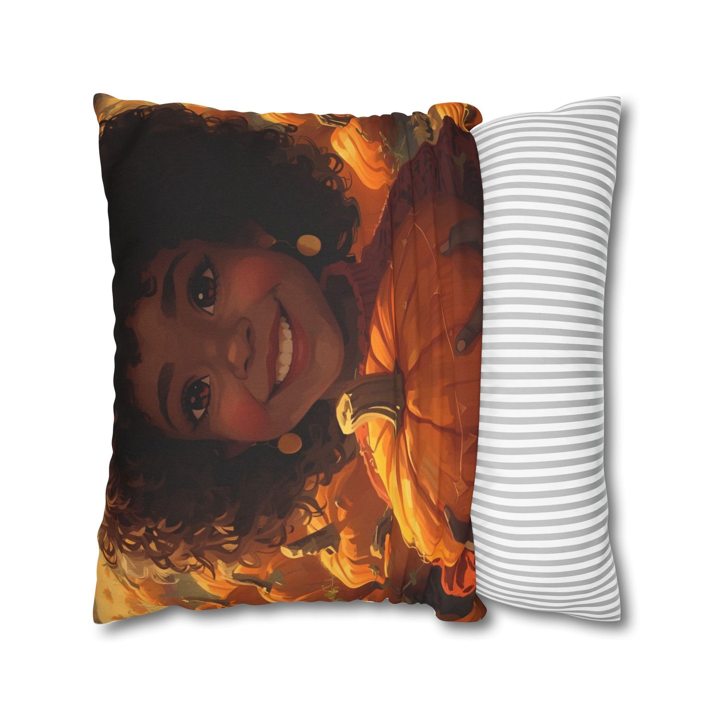 Autumn Afro Girl Harvest Pillowcase