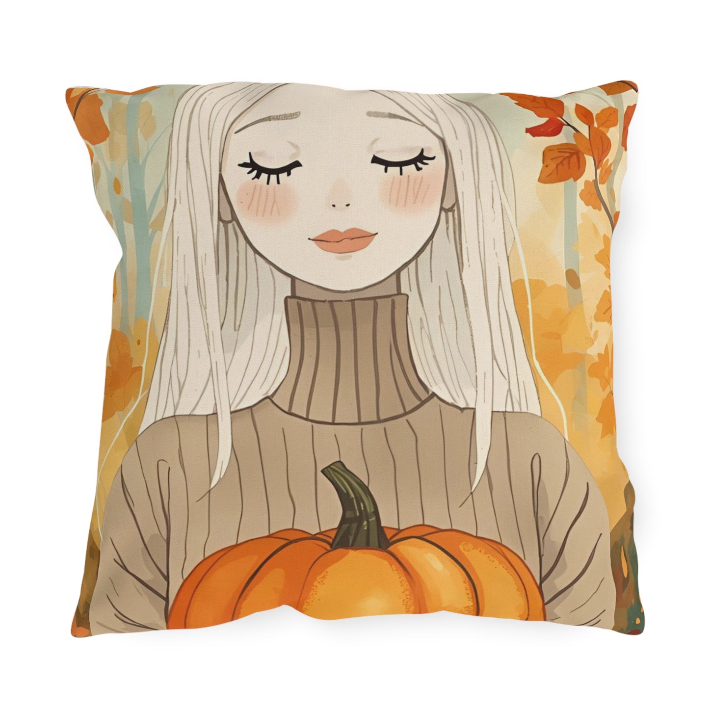 Blonde Autumn Outdoor Pillows