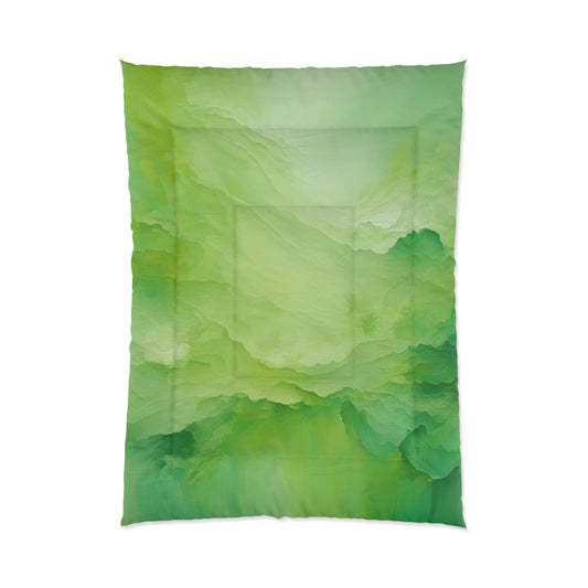 Tranquil Green Abstract Comforter