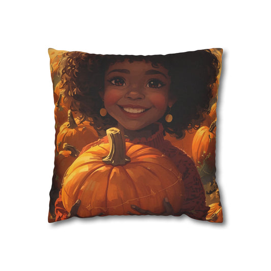 Autumn Afro Girl Harvest Pillowcase