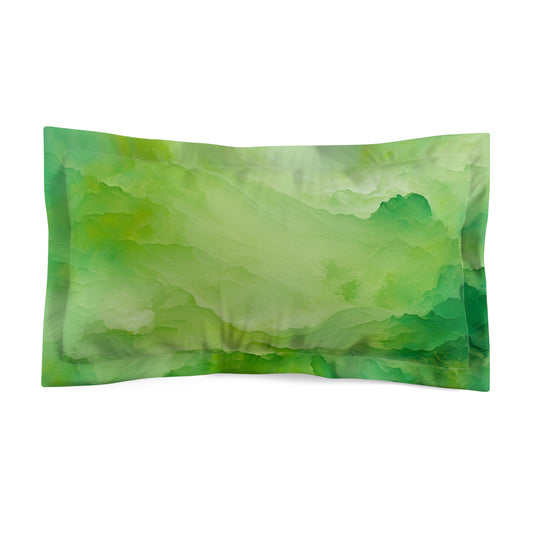 Tranquil Green Abstract Microfiber Pillow Sham