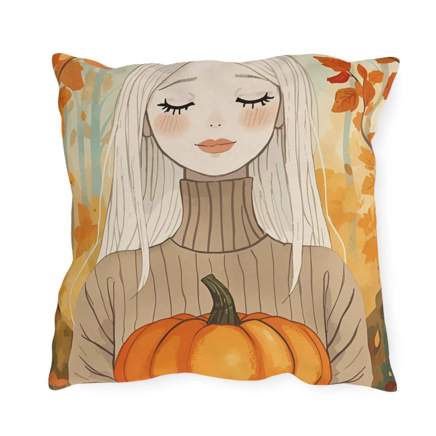 Blonde Autumn Outdoor Pillows