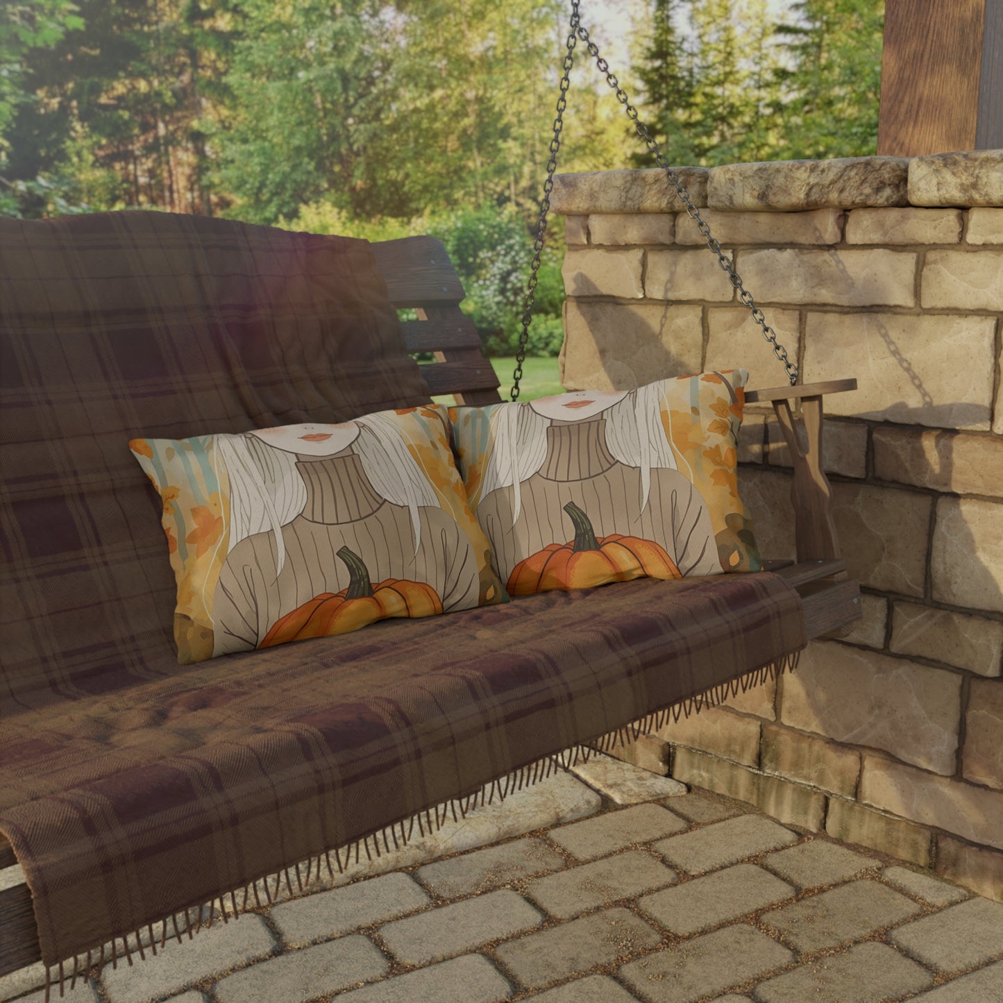 Blonde Autumn Outdoor Pillows