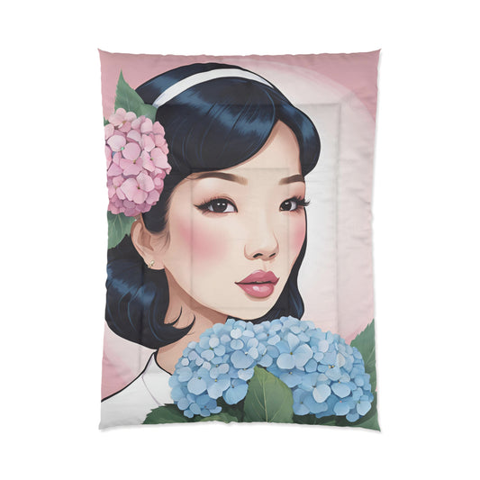 Elegant Portrait Floral Comforter