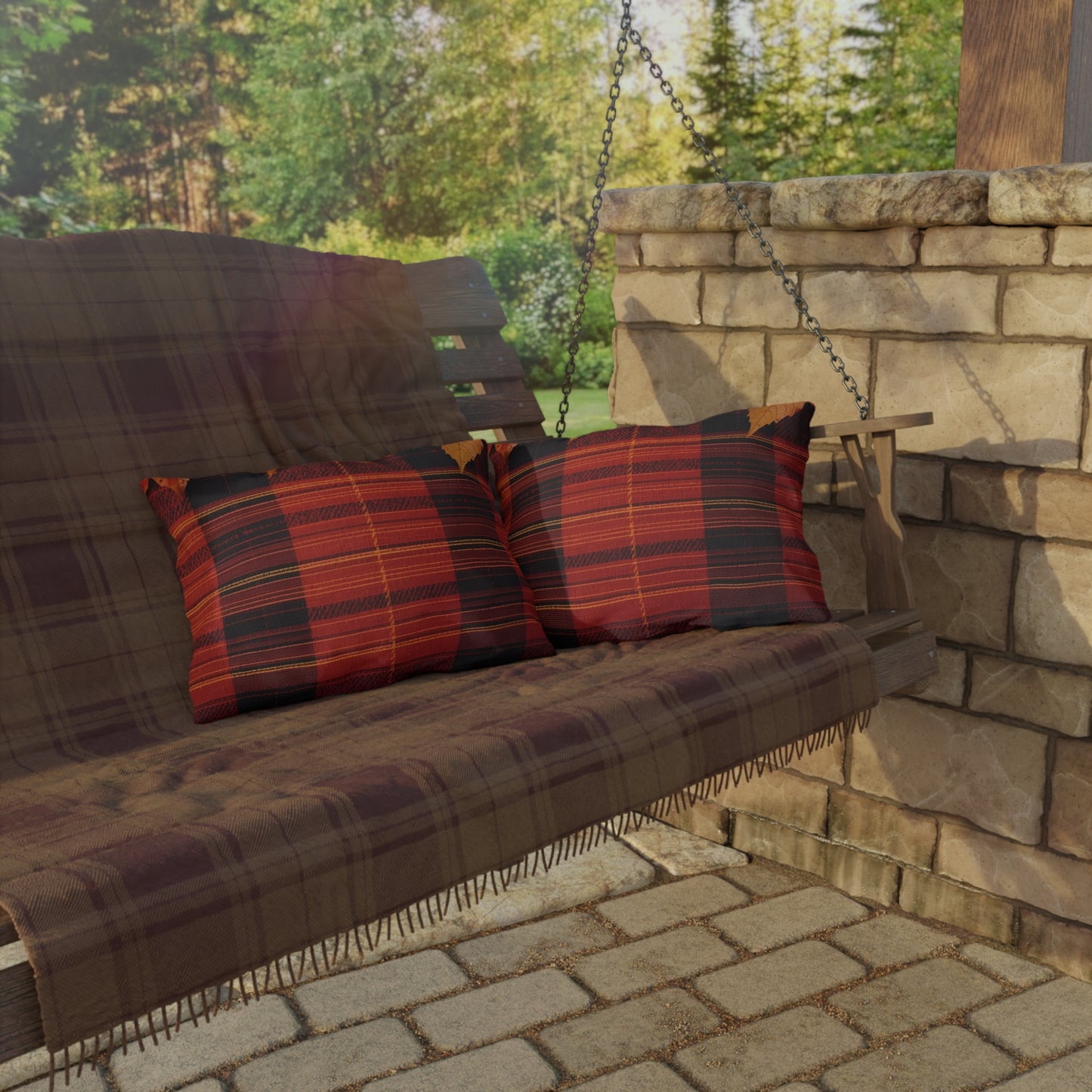 Autumn Plaid Outdoor Pillow