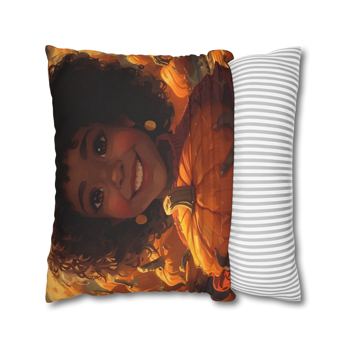 Autumn Afro Girl Harvest Pillowcase
