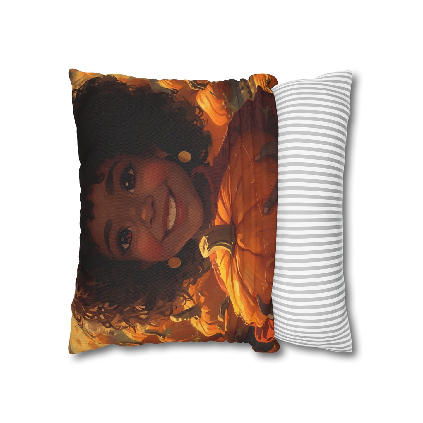 Autumn Afro Girl Harvest Pillowcase