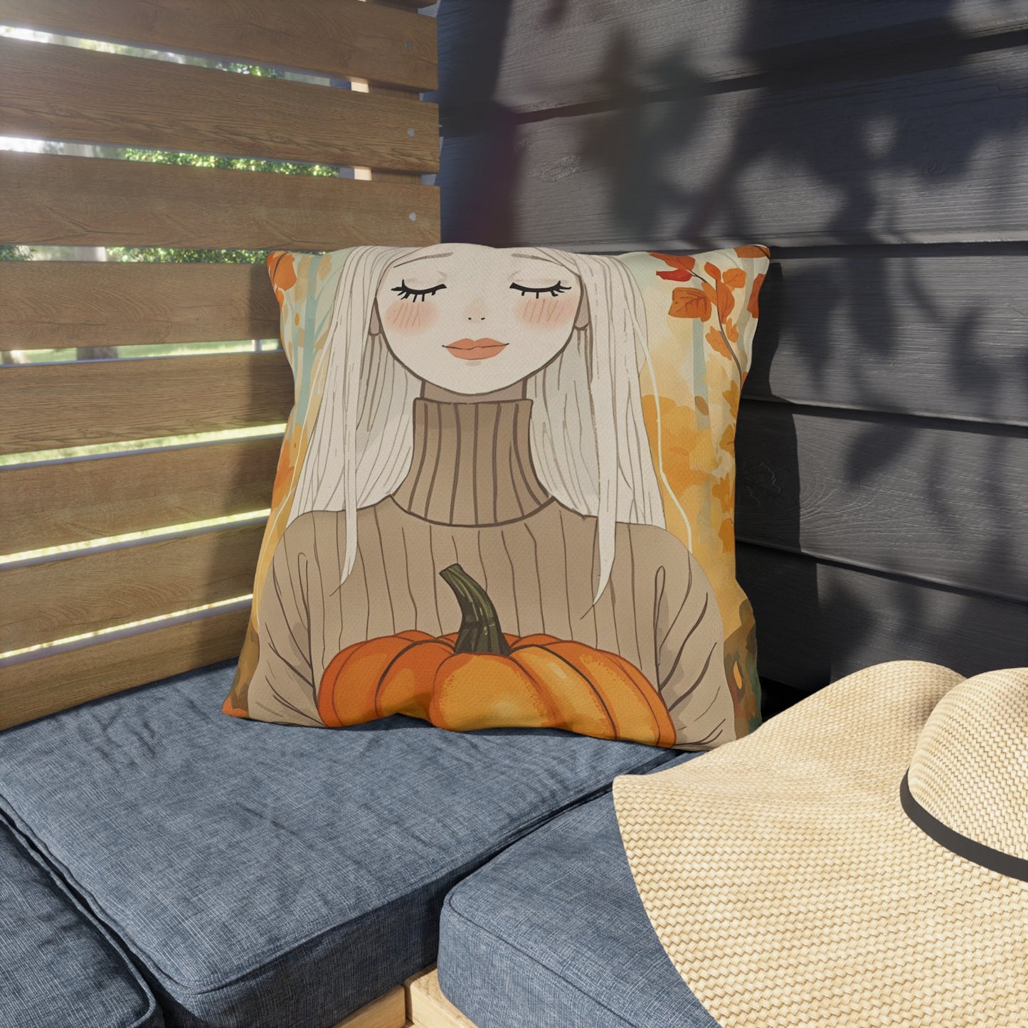 Blonde Autumn Outdoor Pillows