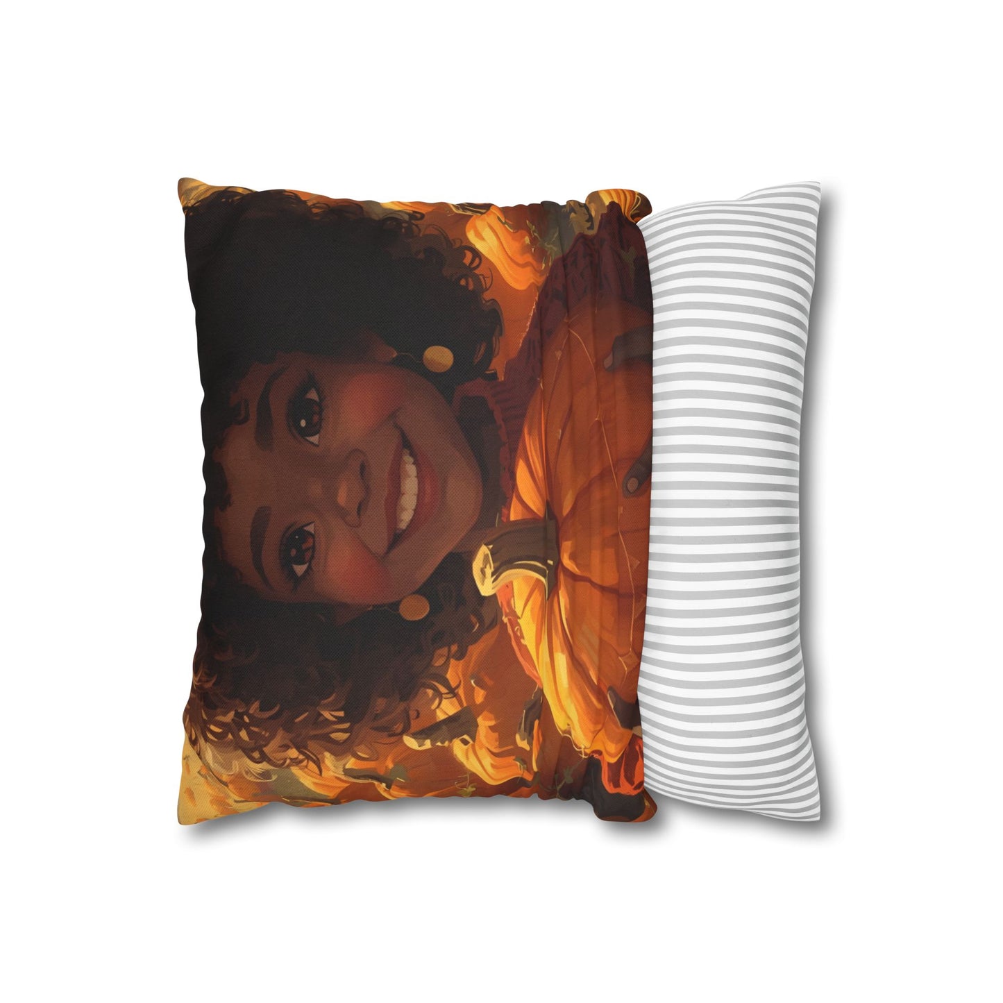 Autumn Afro Girl Harvest Pillowcase