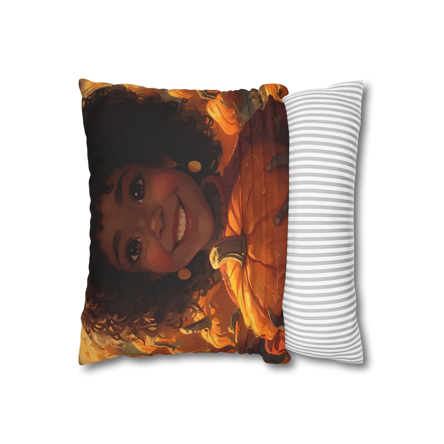 Autumn Afro Girl Harvest Pillowcase