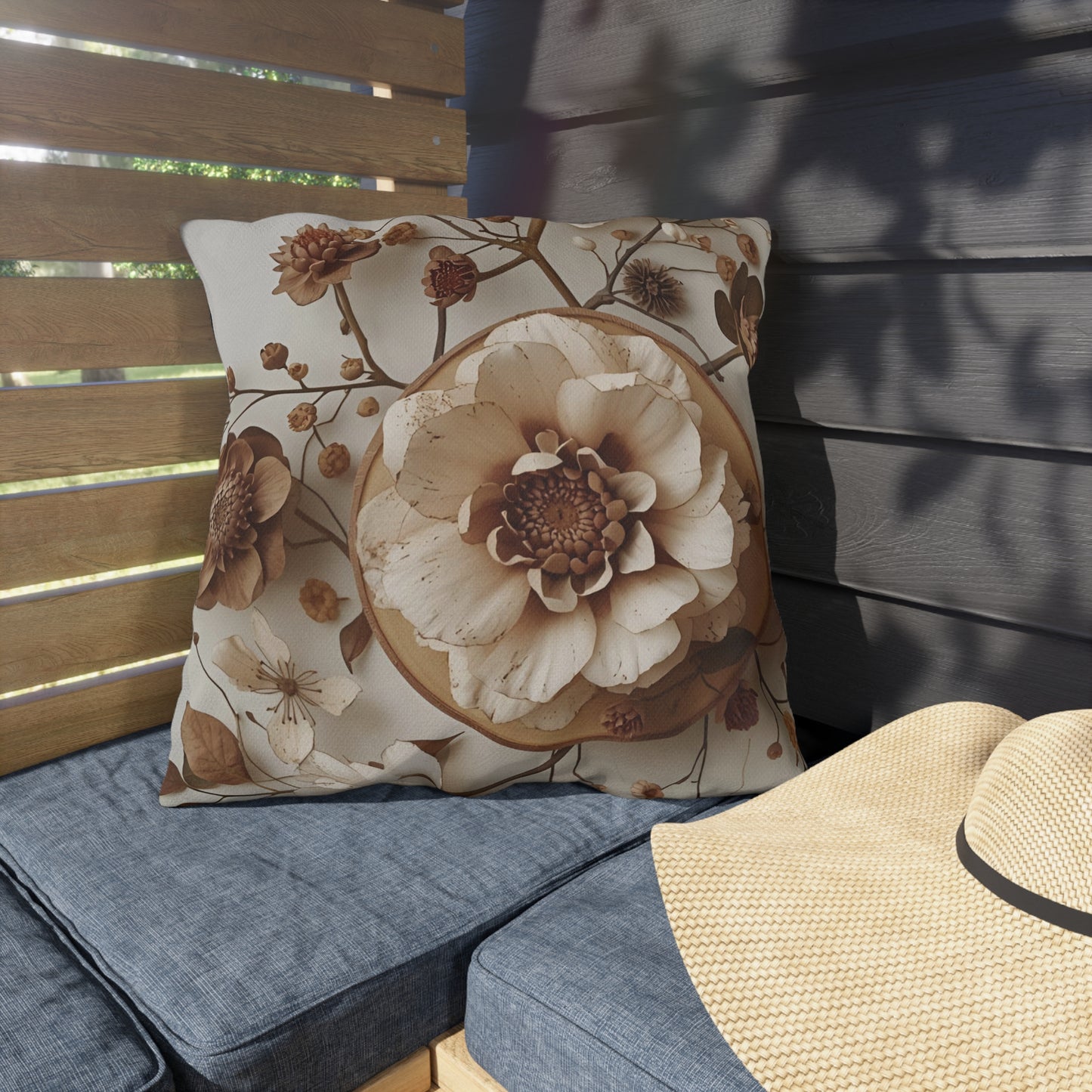 Vintage Floral Outdoor Pillow