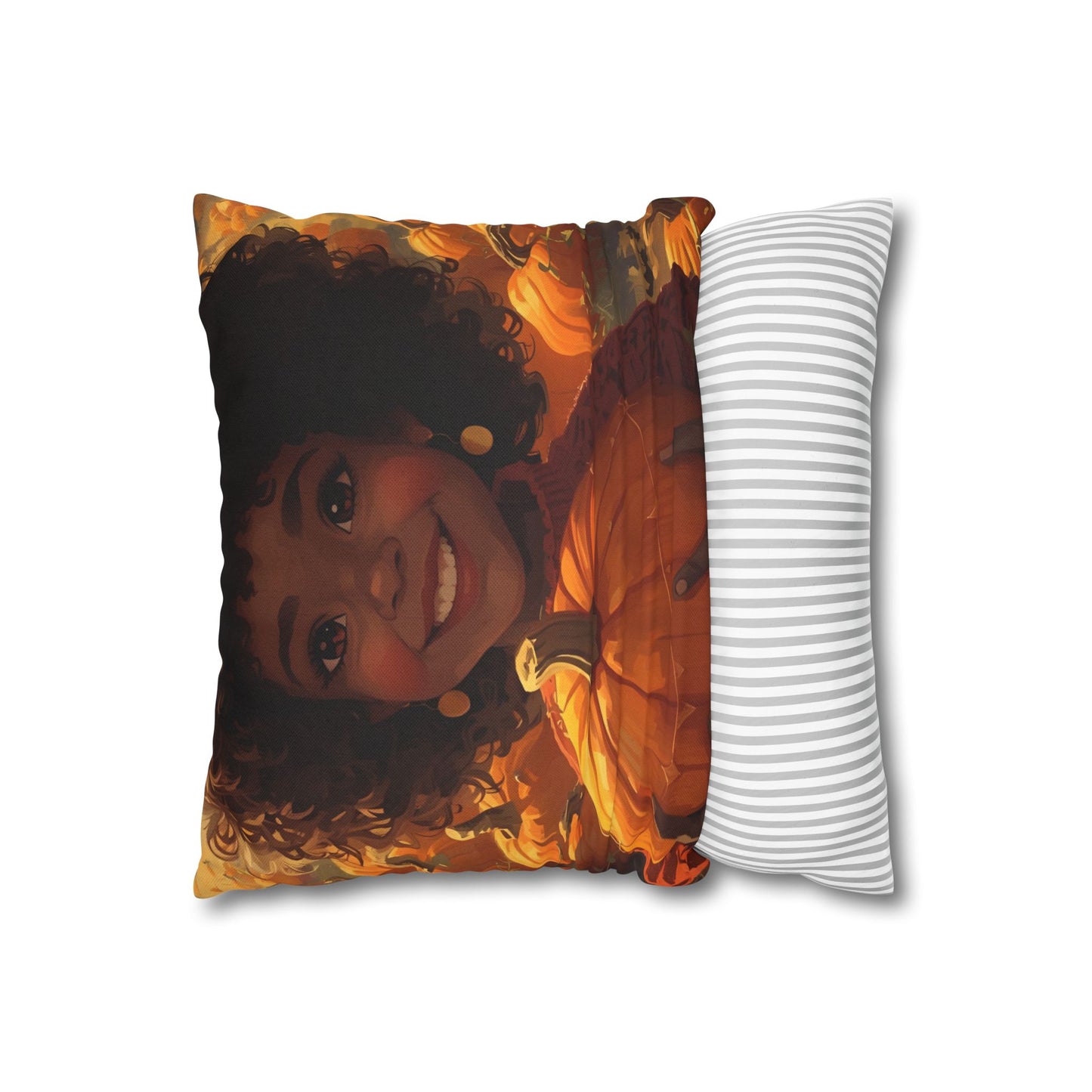 Autumn Afro Girl Harvest Pillowcase