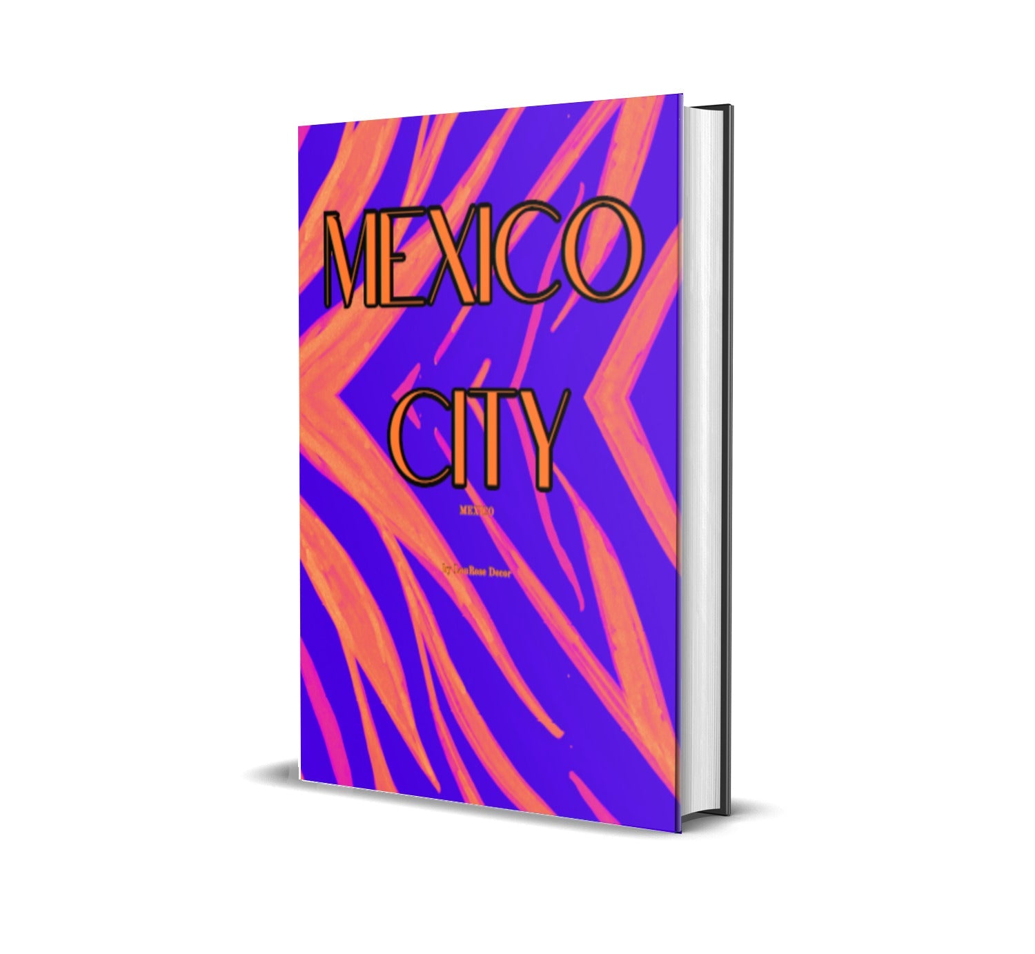 Mexico City Orange Blue Decorative Book-Individual Book-LouRose Decor-LouRose Decor