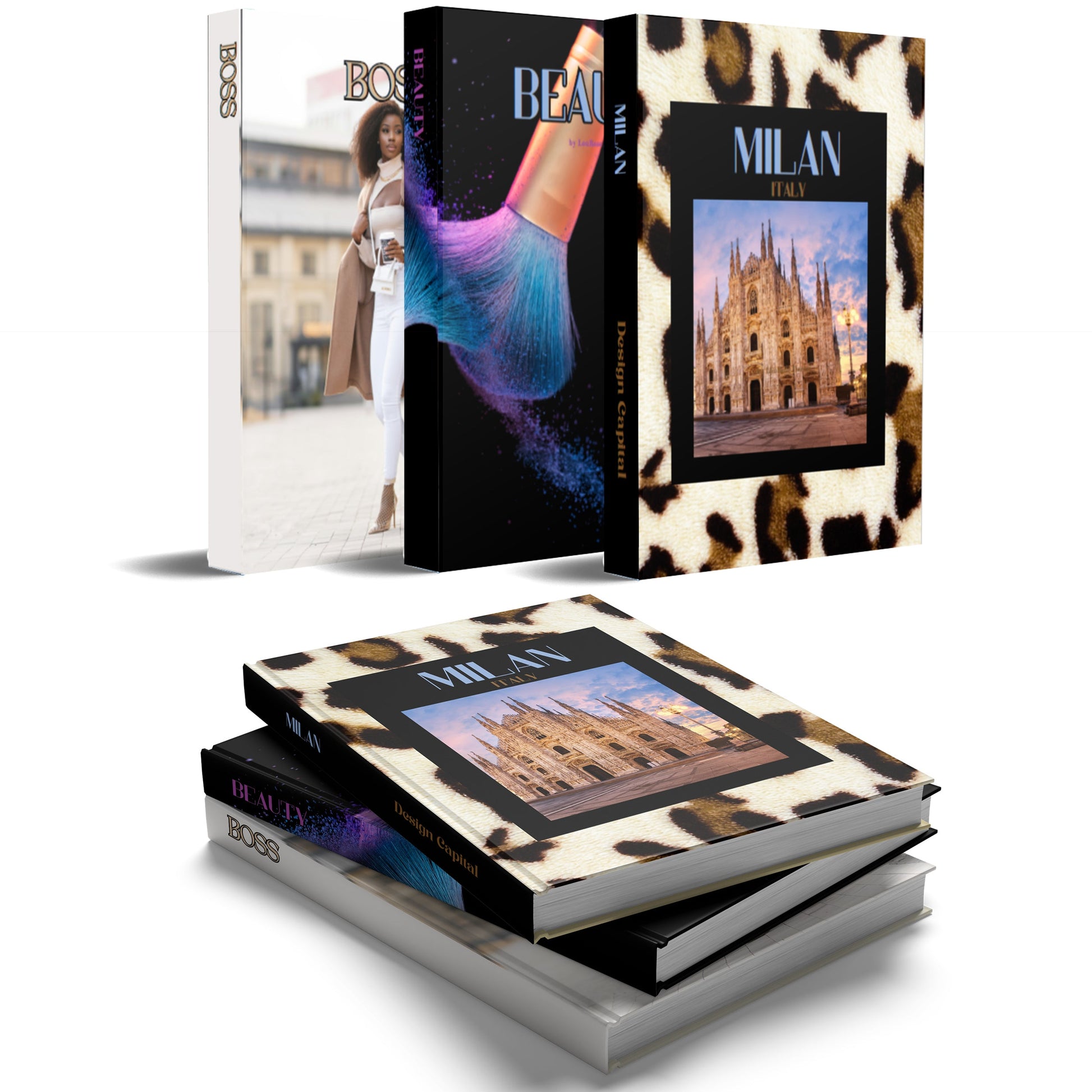 Milan Beauty Boss Decorative Books Set-Book Sets-LouRose Decor-LouRose Decor