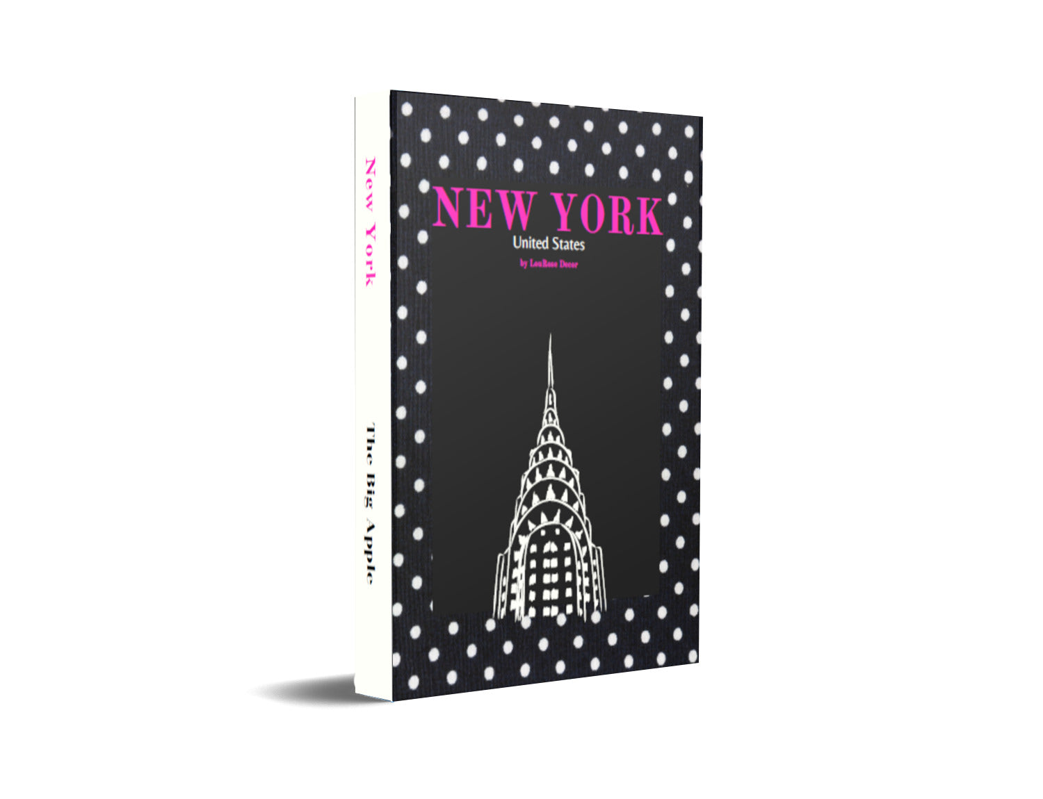 New York Hot Pink Polka Dots Decorative Book-Individual Book-LouRose Decor-LouRose Decor