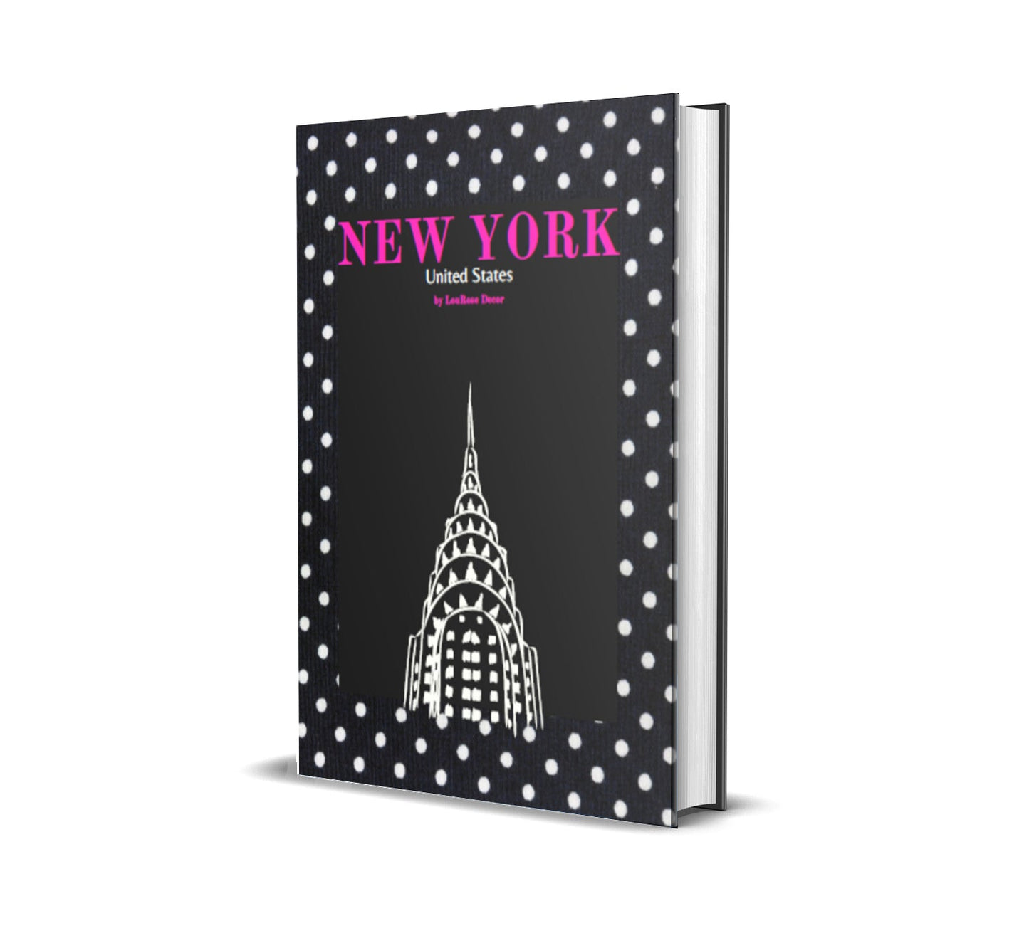 New York Hot Pink Polka Dots Decorative Book-Individual Book-LouRose Decor-LouRose Decor