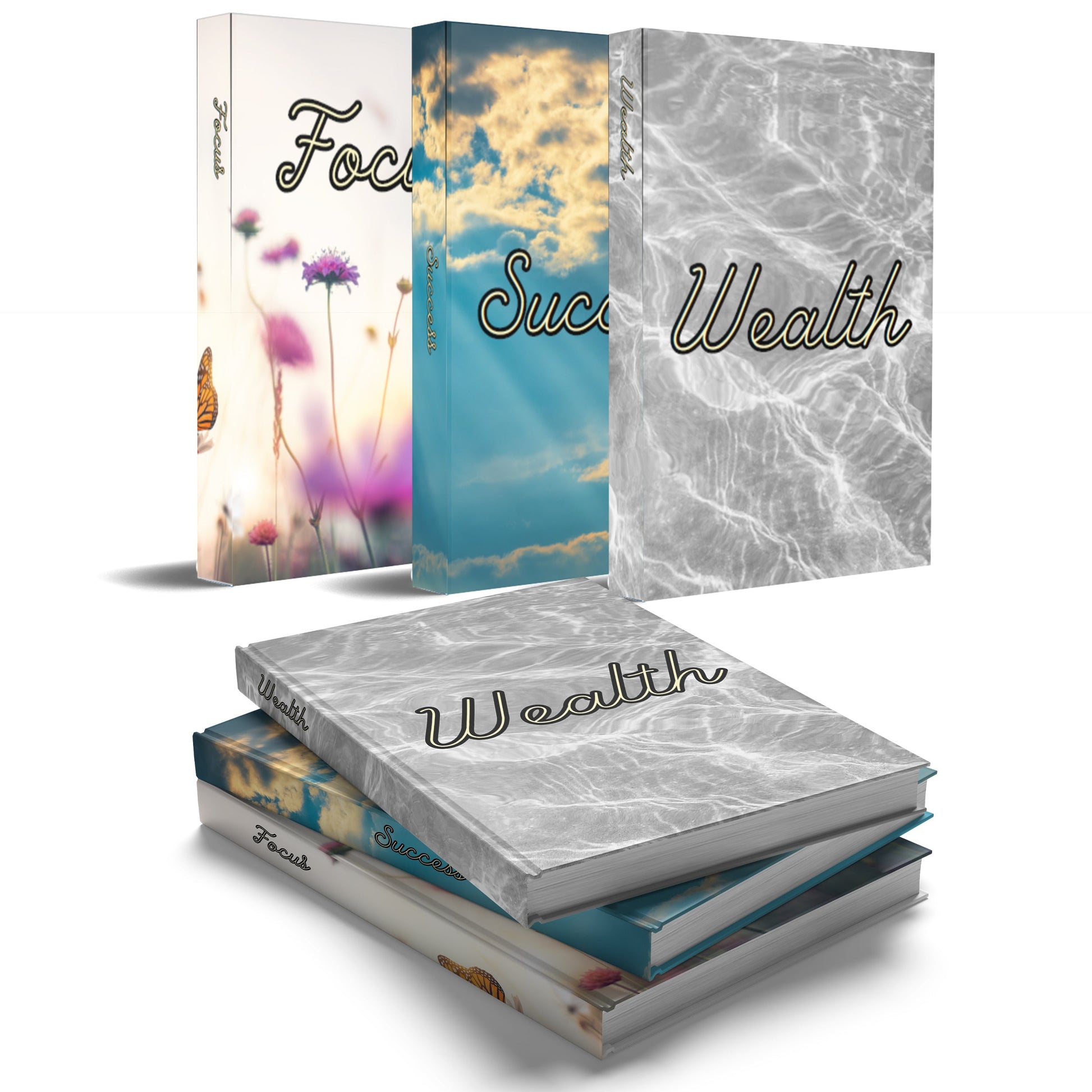 Wealth Success Focus Decorative Books Set-Book Sets-LouRose Decor-LouRose Decor